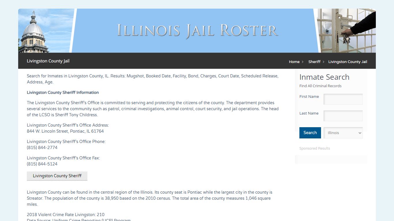 Livingston County Jail | Jail Roster Search